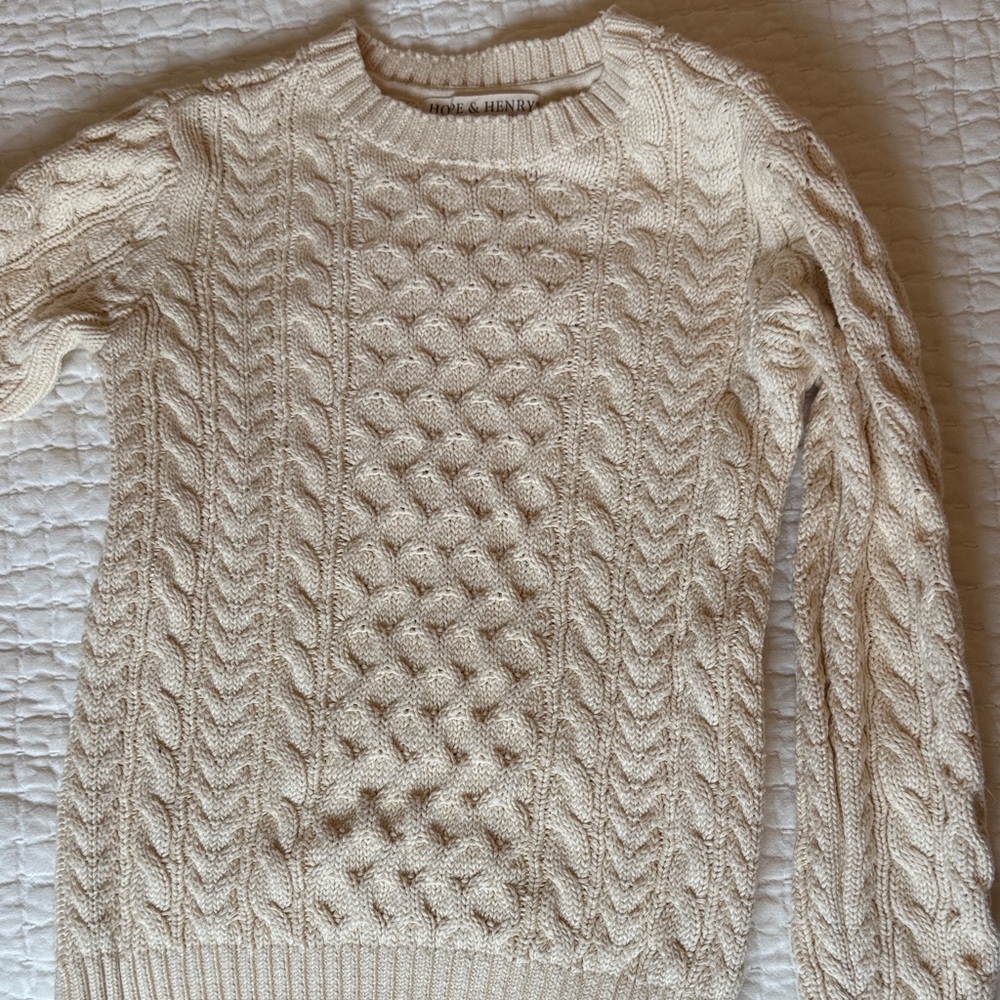 Huck & Henny Cream Cable Knit Sweater - Women's